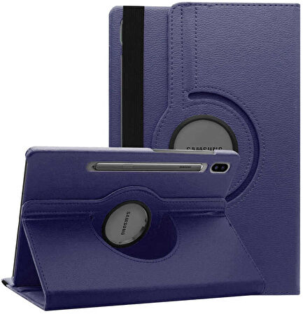 Galaxy Tab S7 T870  Uyumlu ​MKST Dönebilen Standlı Kılıf-Lacivert