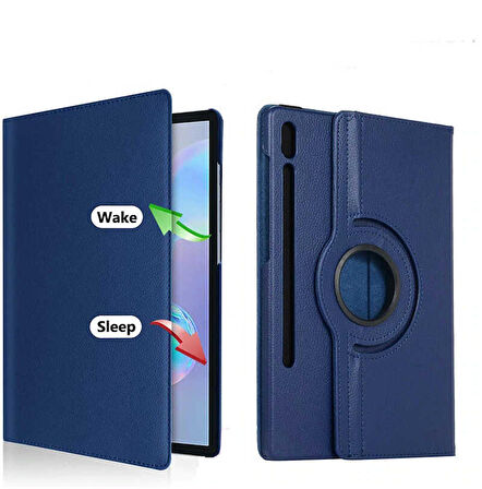 Galaxy Tab S7 Plus T970  Uyumlu ​ALT Dönebilen Standlı Kılıf-Mavi