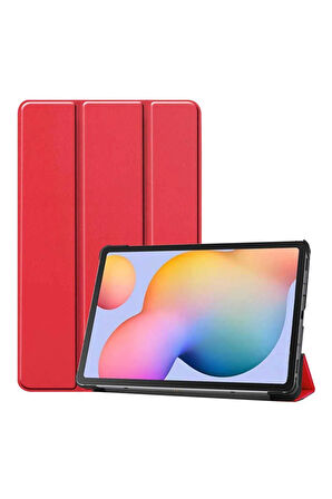 Galaxy Tab A7 10.4 T500 (2020) Smart Cover Standlı 1-1 Kılıf-kırmızı