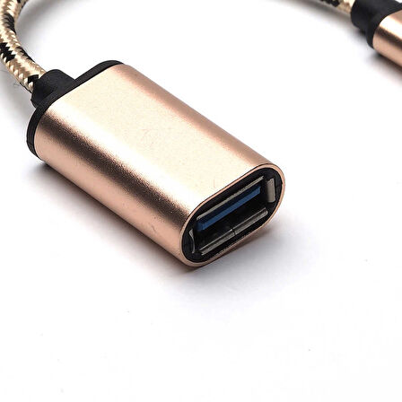 Siyah Kablolu Metal Type-C Otg-Zore