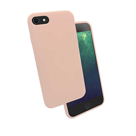 iPhone SE 2022 Uyumlu Zore Silk Silikon-Pembe