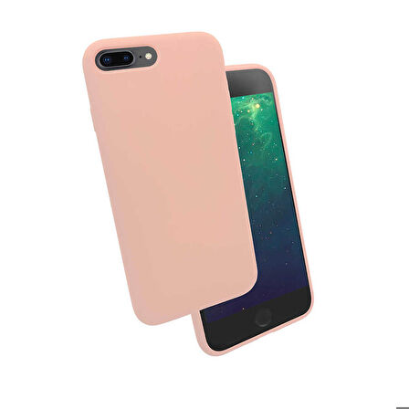 iPhone 8 Plus Uyumlu Zore Silk Silikon-Pembe