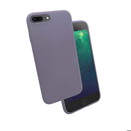 iPhone 8 Plus Uyumlu Zore Silk Silikon-Lila