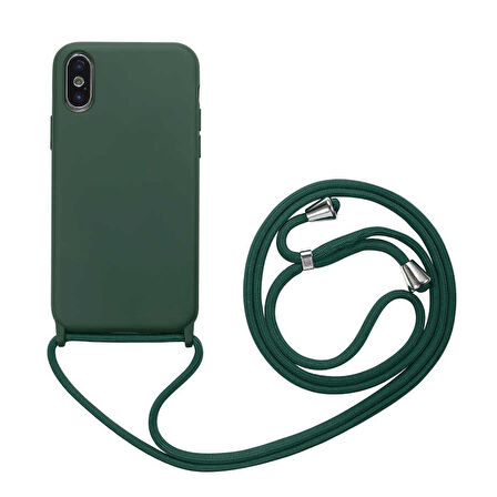 iPhone X Uyumlu Zore Ropi Kapak-Koyu Yeşil