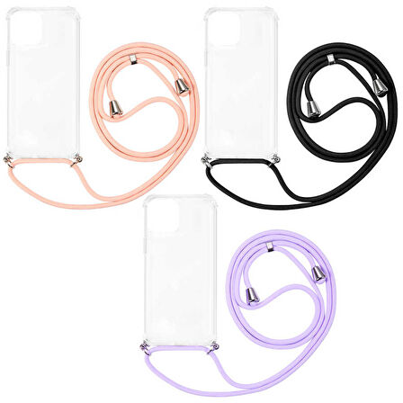 iPhone 12 Uyumlu Zore X-Rop Kapak-Renksiz