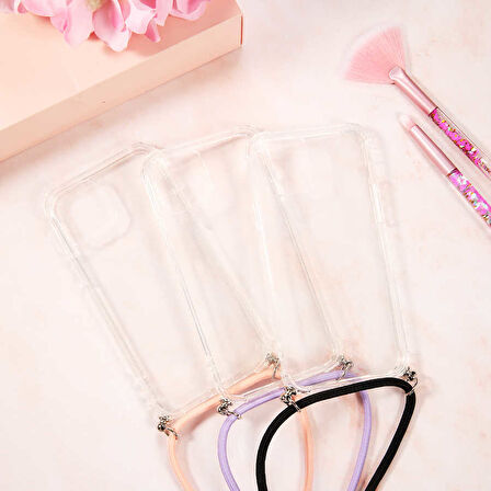 iPhone 12 Pro Max Uyumlu Zore X-Rop Kılıf-Renksiz