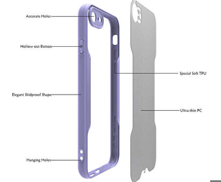 iPhone SE 2022 Uyumlu Zore Parfe Kapak-Lacivert