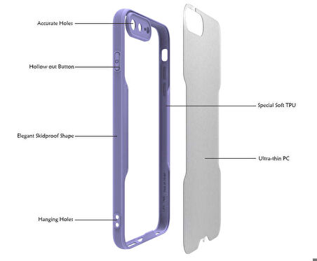 iPhone 8 Plus Uyumlu Zore Parfe Kapak-Pembe