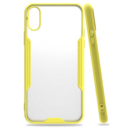 iPhone X Uyumlu Zore Parfe Kapak-Sarı