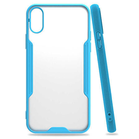 iPhone XS 5.8 Uyumlu Zore Parfe Kapak-Mavi