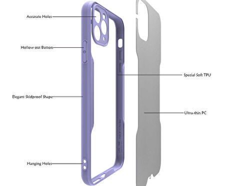 iPhone 11 Pro Max Uyumlu Zore Parfe Kılıf-Lacivert