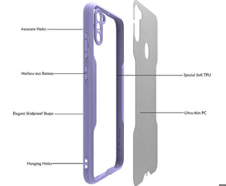 Galaxy M11 Uyumlu Zore Parfe Kapak-Mor