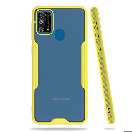 Galaxy M31 Uyumlu Zore Parfe Kapak-Sarı