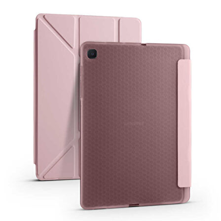 Samsung Galaxy Tab S6 Lite P610 Kılıf Tri Folding Kalem Bölmeli Standlı Kılıf