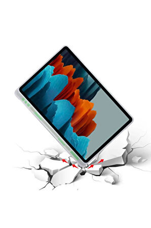 Galaxy Tab S7 T870 Kılıf Tri Folding Kalem Bölmeli Standlı Kılıf-rose Gold