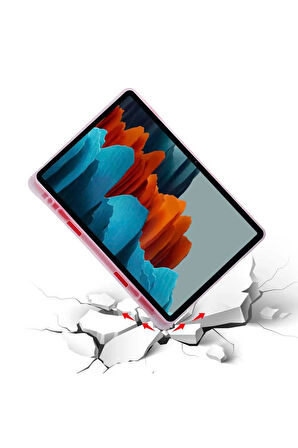 Galaxy Tab S7 Plus T970 Kılıf Tri Folding Kalem Bölmeli Standlı Kılıf-siyah