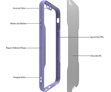 iPhone 6 Uyumlu Zore Parfe Kapak-Mor