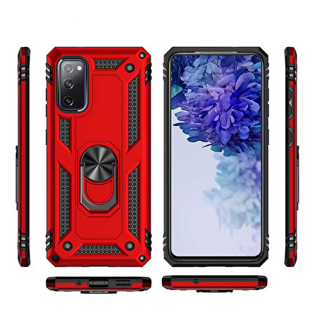 Galaxy S20 FE Uyumlu Zore Vega Kapak-Kırmızı