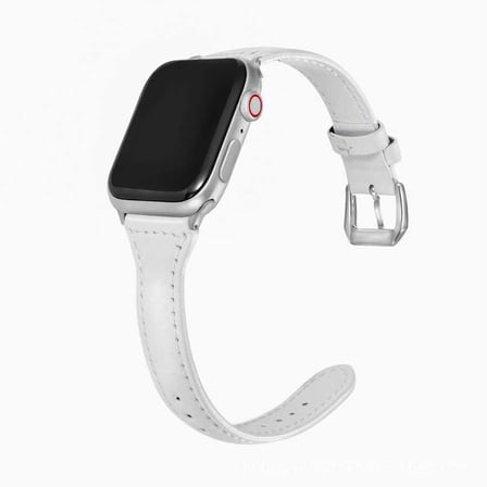 ​​​Watch Ultra 49mm Kordon Uyumlu KRD-28 Deri Strap Kayış CLO- Beyaz