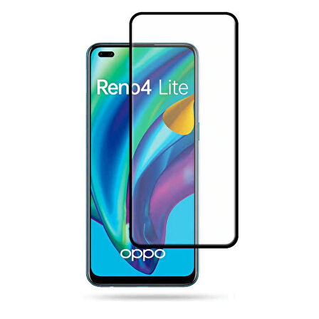 Oppo Reno 4 Lite Uyumlu Zore Kenarları Kırılmaya Dayanıklı Cam Ekran Koruyucu