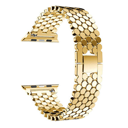 Watch Ultra 49mm Kordon Uyumlu KRD-30 Metal Strap Kayış CLO- Gold