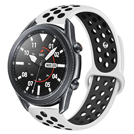 Gear S3 (22mm) KRD-02 Uyumlu Zore Kordon-Beyaz-Siyah