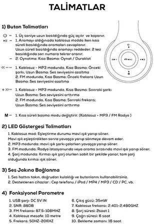 Ensueno BTK-ZR56 Bluetooth Kulaklık-Yeşil