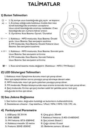 ​NVTH BTK-ZR56 Bluetooth Kulaklık-Yeşil