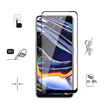 Realme 7 Pro Uyumlu Zore Kenarları Kırılmaya Dayanıklı Cam Ekran Koruyucu