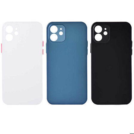 iPhone 12 Mini Uyumlu ​​​​Zore Slims Kapak-Saks Mavi