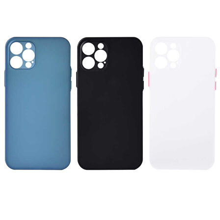 iPhone 12 Pro Uyumlu ​​​​ Slims Kılıf-Saks Mavi