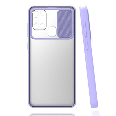 Galaxy A21S Uyumlu Zore Lensi Kapak-Lila