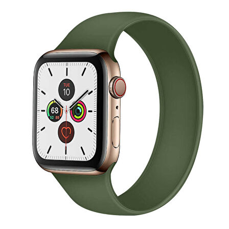 Watch 40mm Uyumlu KRD-31 Solo Loop Medium Zore Kordon-Yeşil