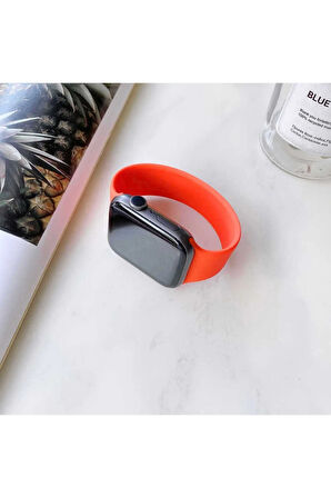 Apple Watch 42mm Uyumlu Krd-31 Solo Loop Medium Kordon Beyaz