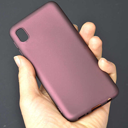 Galaxy A01 Core Uyumlu Zore Premier Silikon Kapak-Mürdüm
