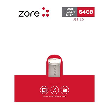 Zore 3.0 Metal Mini Flash Disk 64 GB