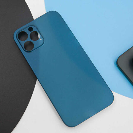 iPhone 12 Pro Max Uyumlu Zore 1.Kalite PP Silikon-Saks Mavi