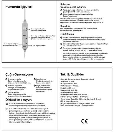​OMSY BTK-ZR57 Sport Serisi Bluetooth Kulaklık-Beyaz