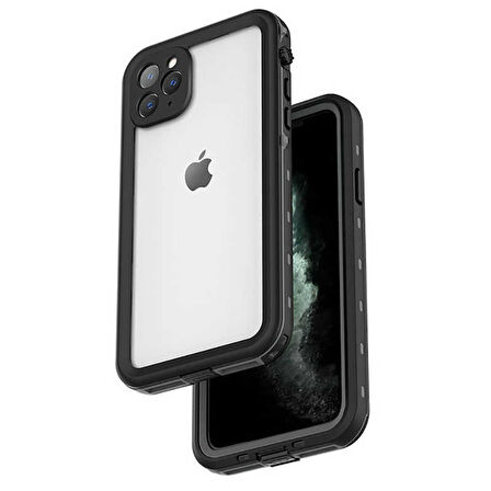iPhone 12 Pro Uyumlu 1-1 Su Geçirmez Kılıf-Siyah