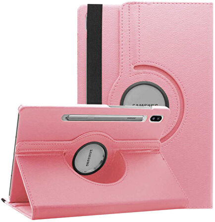Galaxy Tab S7 Plus T970  Uyumlu ​MXSP Dönebilen Standlı Kılıf-Pembe