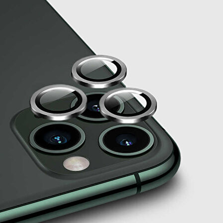 iPhone 12 Pro Max Uyumlu Zore CL-02 Kamera Koruyucu-Gümüş