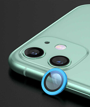 iPhone 12 Mini Uyumlu Zore CL-02 Kamera Koruyucu-Mavi