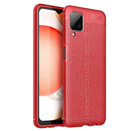 Galaxy A12 Uyumlu Zore Niss Silikon Kapak-Kırmızı
