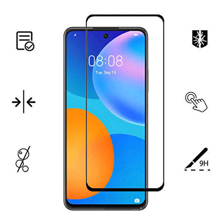 Huawei P Smart 2021 Uyumlu Zore Kenarları Kırılmaya Dayanıklı Cam Ekran Koruyucu