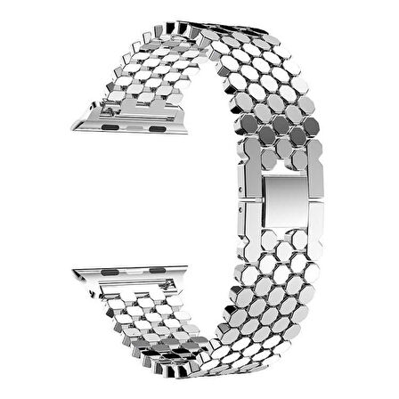 Watch Ultra 49mm Kordon Uyumlu KRD-30 Metal Strap Kayış CLO- Gümüş