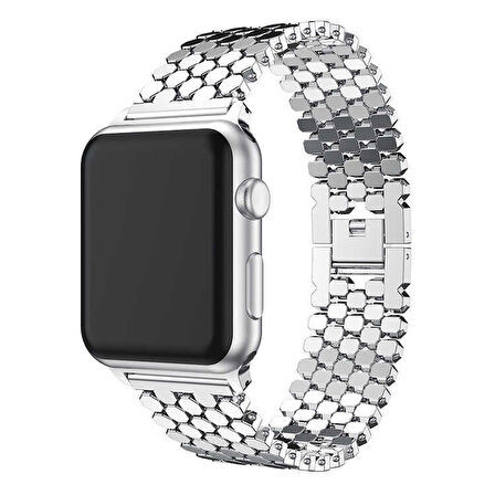 Watch Ultra 49mm Kordon Uyumlu KRD-30 Metal Strap Kayış CLO- Gümüş