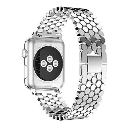 Watch Ultra 49mm Kordon Uyumlu KRD-30 Metal Strap Kayış CLO- Gümüş