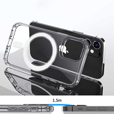 iPhone 12 Pro Uyumlu Zore Tacsafe Wireless Kılıf-Renksiz