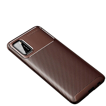 Galaxy A02S Uyumlu Zore Negro Silikon Kapak-Kahverengi