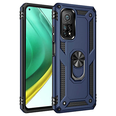 Xiaomi Mi 10T 5G Kılıf Vega Tank Sert Yüzüklü Standlı Zırh Koruma Kapak